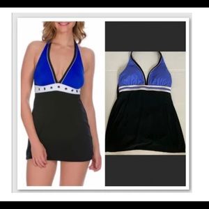Catalina small blue, black swimsuit